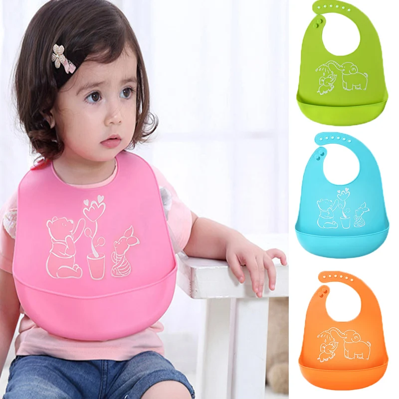 Cartoon Prints Kids Silicon Bib Baby Bib Children's Winter