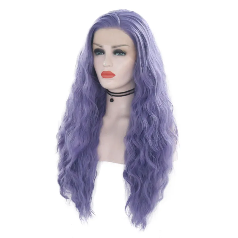 JOY& BEAUTY 26 дюймов фиолетовый синтетический парик на кружеве длинный кудрявый волнистый парик для косплея Термостойкое волокно для черно-белых женщин парик