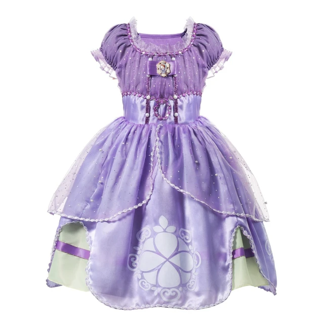 Vestido Infantil Princesa Sofia Malha - Fantasia Roupa Temática