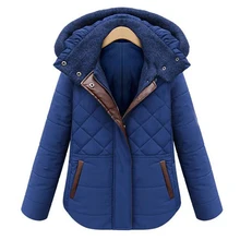 Fashion Women Winter Thick Warm Padded Jacket Paragraph Short Coat Removable Hat