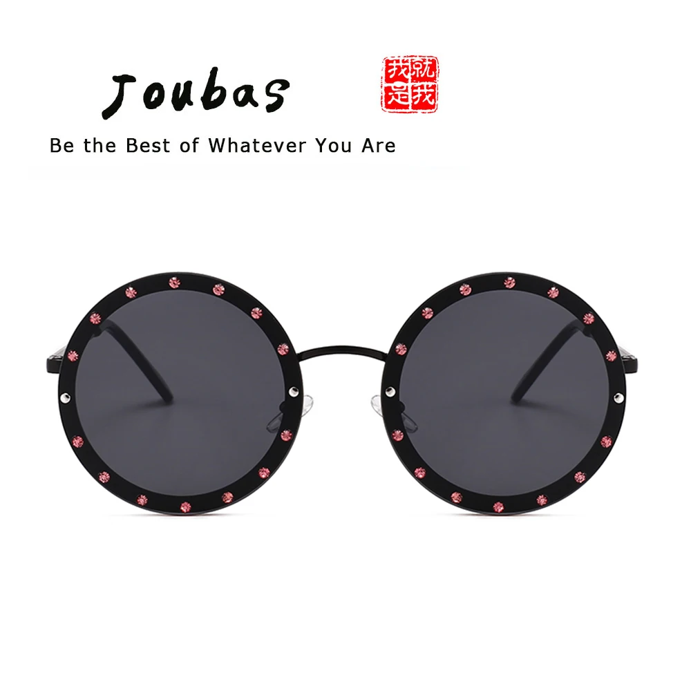 

Joubas Steampunk Round Sunglasses 2019 Women Men Retro Big Diamond Sun Glasses Pink Yellow Fashion Brand Design Luxury Shades 46