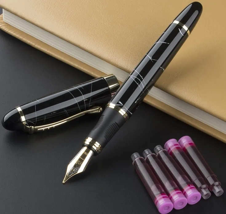 JINHAO X450 класса люкс Бизнес письменный милые ручки подарок Bue 0,5 мм чернильная ручка NIB металлическая авторучка Без пенал для карандашей - Цвет: 09