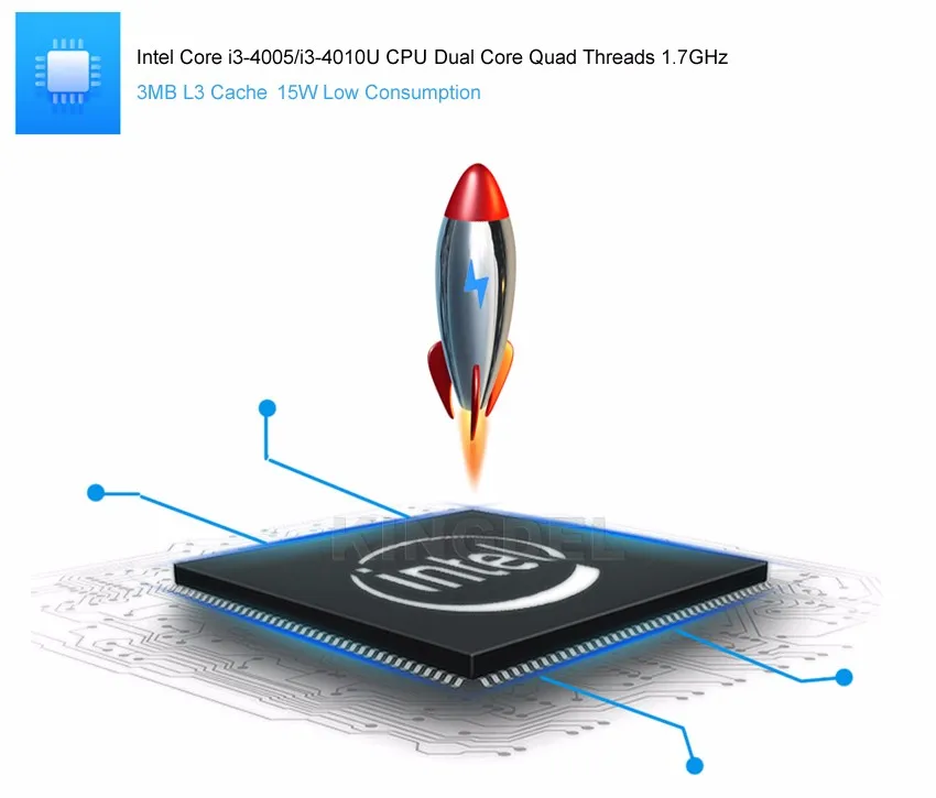 Kingdel 2016 Новинка модель безвентиляторный промышленный Мини-ПК windows10 Intel Core i3 4010u 8 ГБ Оперативная память 256 г SSD 6 RS232 2 LAN 2 HDMI 8 USB Wi-Fi