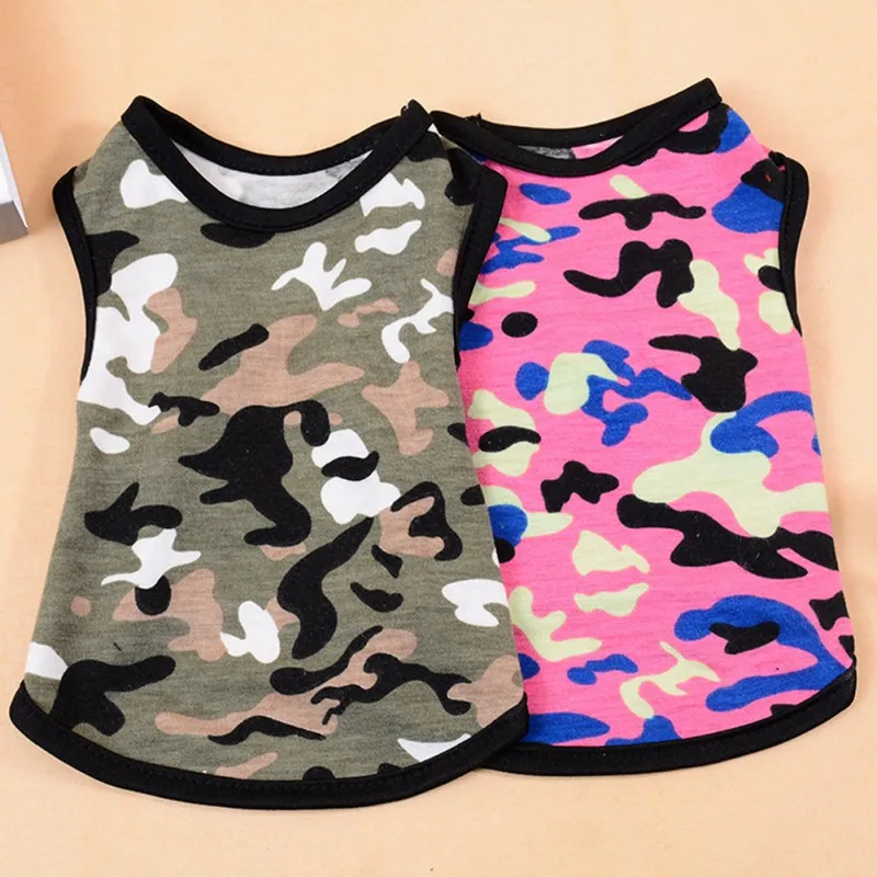 

Pet Dog Vest Summer Clothes Camouflage T Shirt For Small Dogs Cotton Sportswear Puppy Cat Costume Goods for Boy Girl Dogs