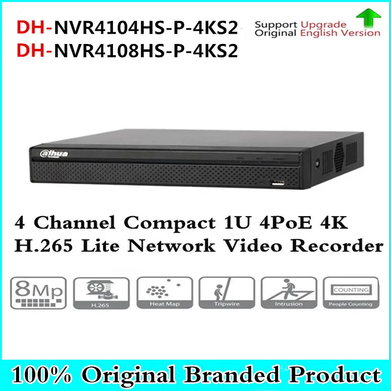 

Original DH 4K 4PoE NVR4104HS-P-4KS2 NVR4108HS-P-4KS2 4 Channel 8 Channel Compact 1U H.265 Lite Network Video Recorder