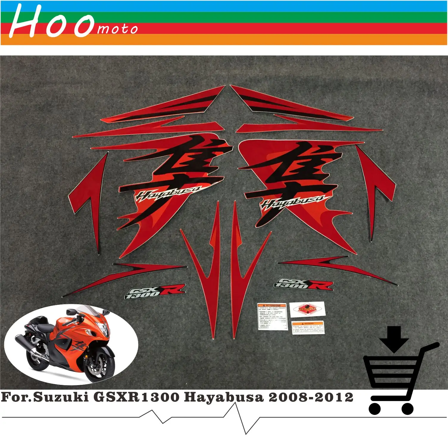 

Motorcycle Whole Vehicle stickers and decals DIY MOTO for Suzuki GSXR1300 GSXR 1300 GSX R 1300 Hayabusa 2008-2012 Label stickers