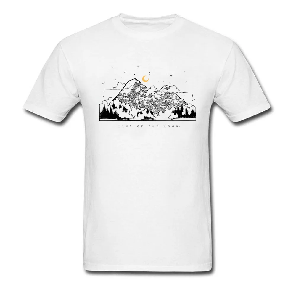 Men Tops & Tees LIGHT OF THE MOON Brand New Summer T Shirts 100% Cotton Fabric Short Sleeve Summer Tee-Shirts Round Neck LIGHT OF THE MOON white