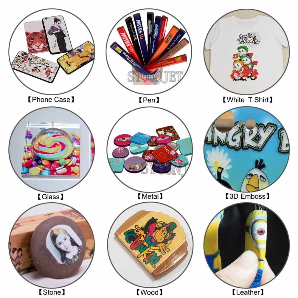  Factory UV printer A3 UV Flatbed Printer a3 for Pen Phone Case Lighter TPU PVC Metal Wood 3D emboss