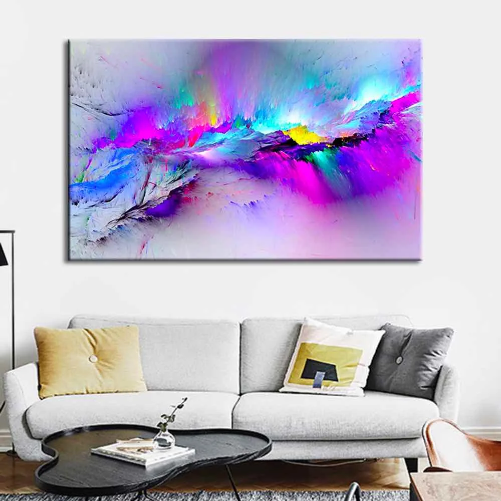 

HAOCHU Beautiful Abstract Canvas Painting For Living Room Home Decor Painting Print Poster Simple Nordic Wall Picture