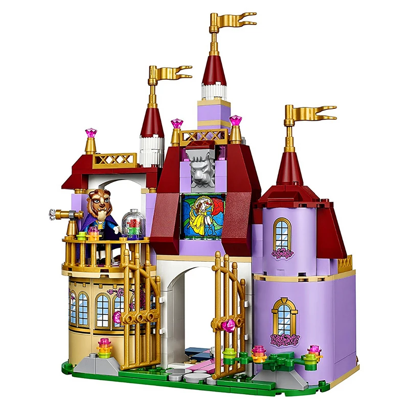 Дешево LELE 37001 Красавица и Чудовище Принцесса замок строительные блоки наборы кирпич совместимый Legoe 41067 Playmobil игрушки для детей