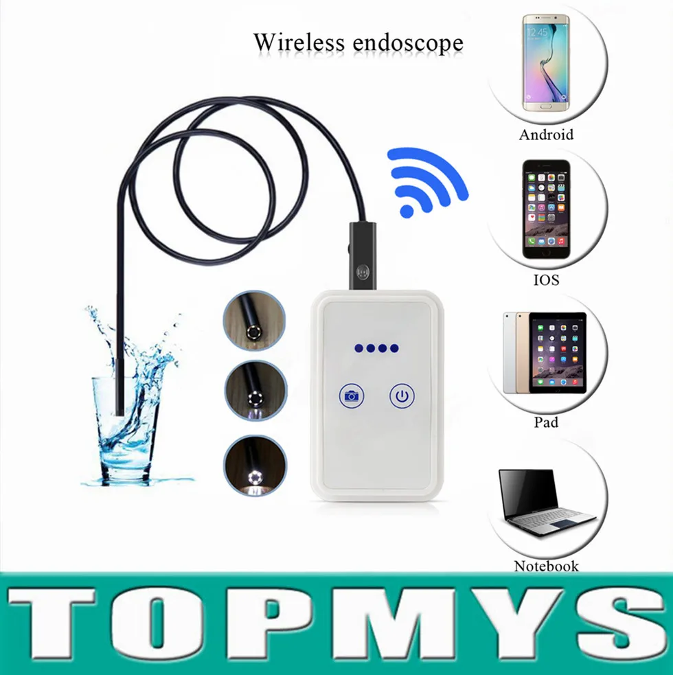 

Wireless Wifi USB endoscope inspection Camera TM-WE9 9MM lens 6 LED ISO Android snake camera with WIFI Box borescope cameras