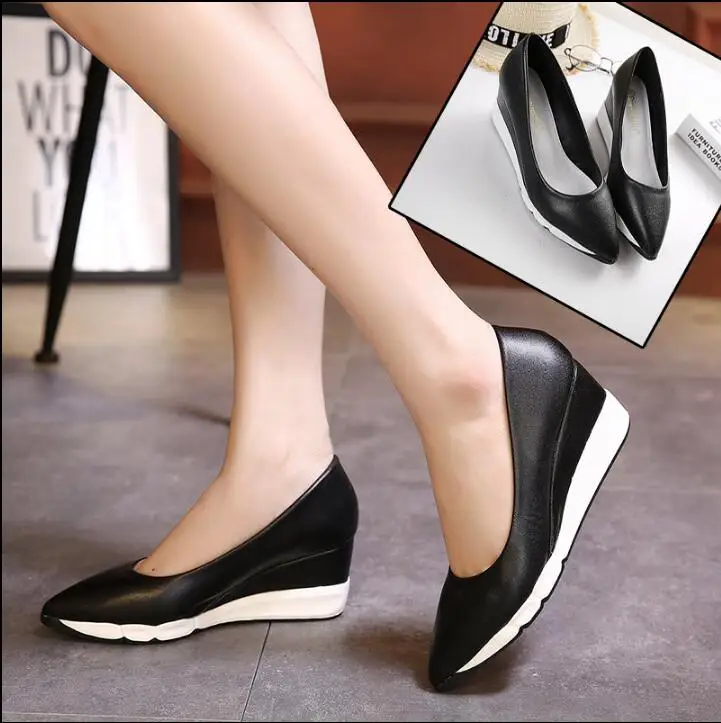 Г. весенне-летние тонкие туфли женские новые корейские туфли с острым носком и низким подъемом женская обувь на платформе Baotou