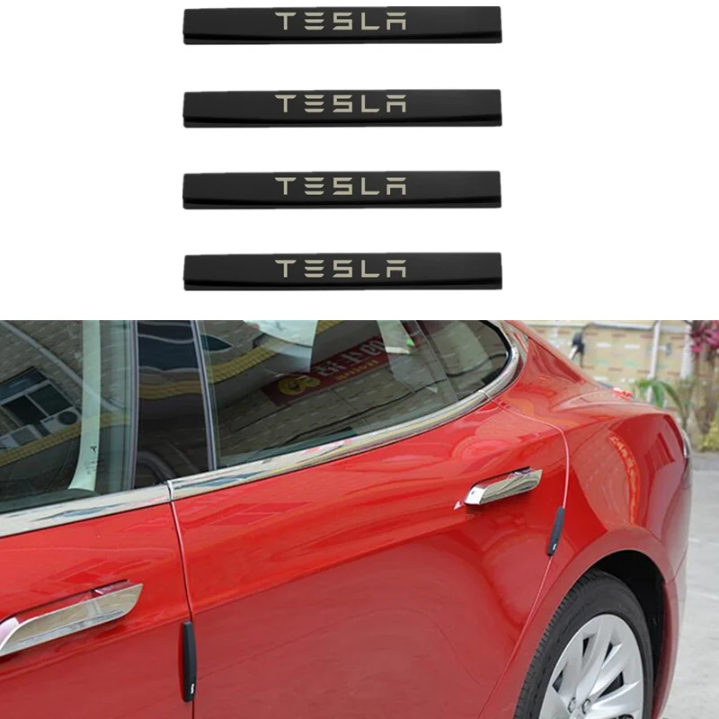 

Car-Styling Door side Edge Protection Guards Stickers For Tesla Model S Model X