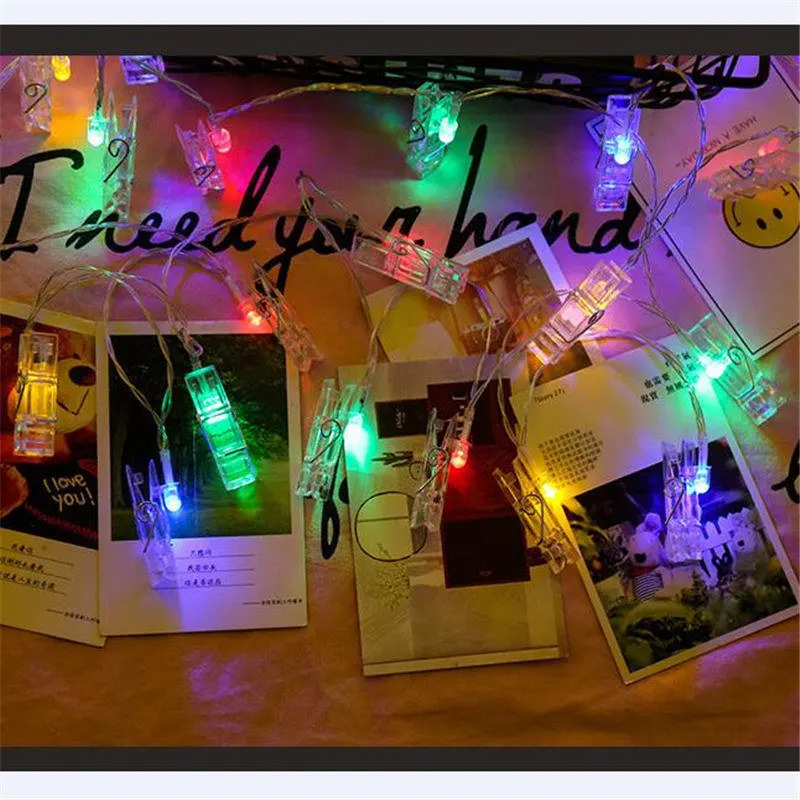 1,5 м 3 м фото клип держатель светодиодный гирлянда сказочные огни для нового года вечерние свадебные гирлянда на Рождественское дерево украшения дома от батареи - Испускаемый цвет: multicolor 07