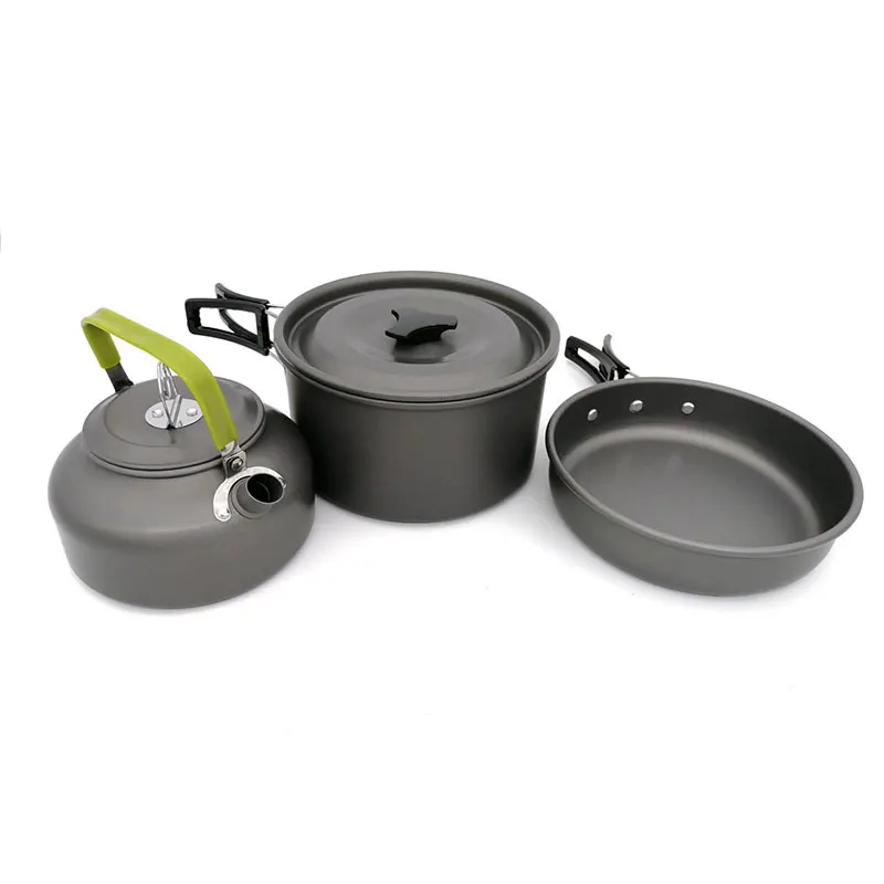 VILEAD acampar al aire libre tetera Pot Set contiene doble de acero inoxidable con aislamiento taza portátil Set de cocina al aire libre utensilios de cocina conjunto