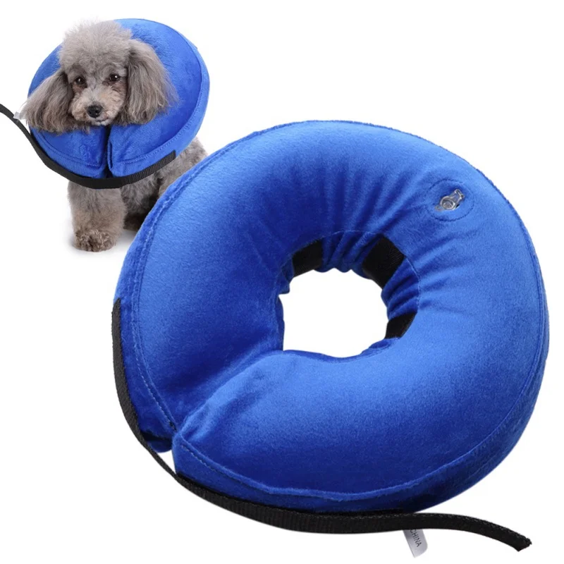 

Inflatable Pet Supplies Cat Dog Recovery Wound Healing Protective Collar Anti-bite PVC Comfortable E-Collar With Zipper