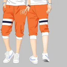 Аниме Наруто короткие спортивные штаны мультфильм косплей джоггеры повседневные унисекс Хэллоуин эластичные до колен брюки A53011