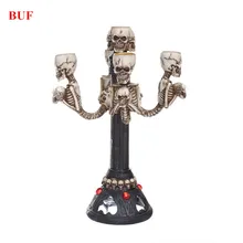 BUF Resin Craft Statues For Decoration Party Decor Skull Candlestick Creative Figurines Sculpture Home Decoration Accessories 