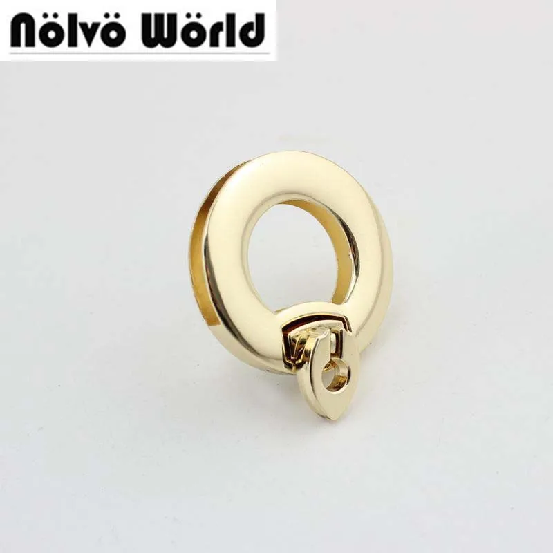 

20sets 41mm Light gold finish round flip lock for purse bags genuine Hardware Accessories