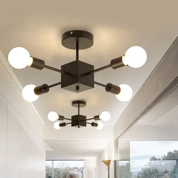 

3 Heads/4 Heads Modern Ceiling Lamp Living Room Balcony Study Simple Iron Light Fixture Dinning Room Bedroom Ceiling Lights