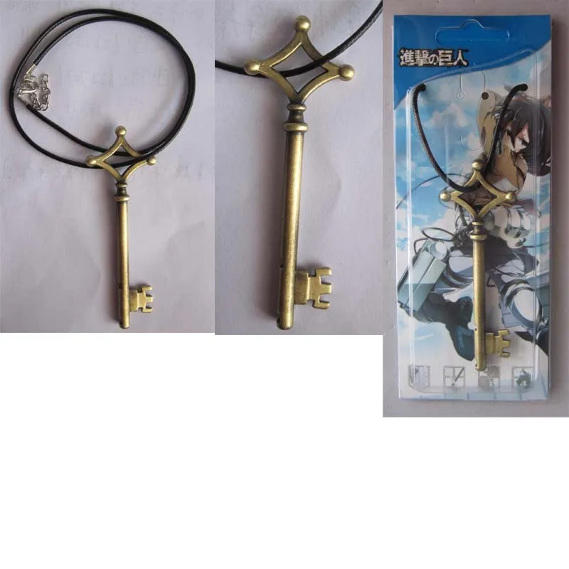 Attack On Titan Eren Key Necklace Metal Pendant Eren Cosplay Jewelry