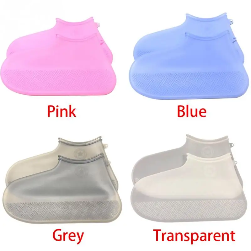 Reusable Silicone Waterproof Rain Shoes Covers Slip-resistant Rubber Rain Boot Overshoes Shoes Accessories Outdoor Thick Sole