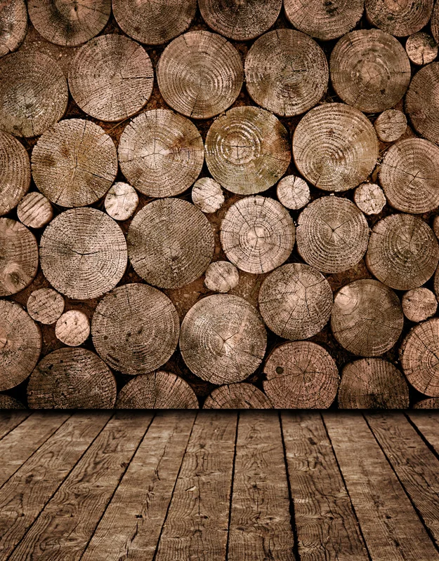 Log Section Vinyl Photography Backdrop Spray Painted