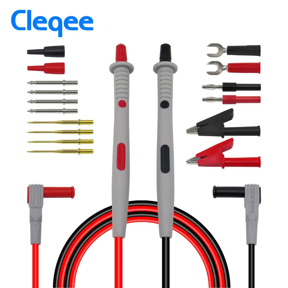 Новые Cleqee датчики для мультиметра Сменные иглы тестовые комплекты проводов Щупы для цифрового мультиметра Щупы для мультиметра Проводные наконечники - Цвет: P1503B