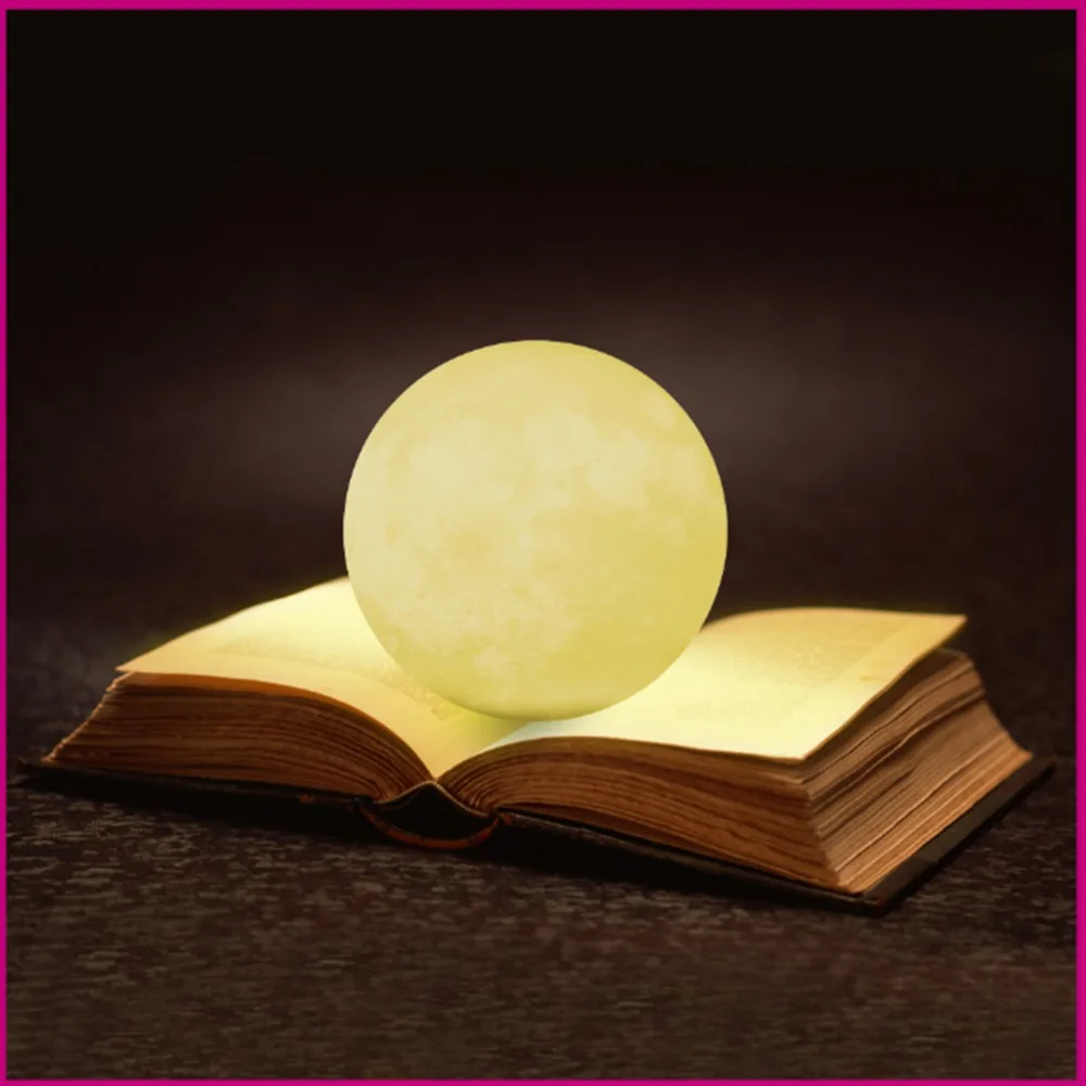 المنزل التماثيل الحرف Led ليلة ضوء 3D طباعة القمر 3/7 اللون تغيير اللمس التبديل نوم خزانة ضوء ديكور المنزل