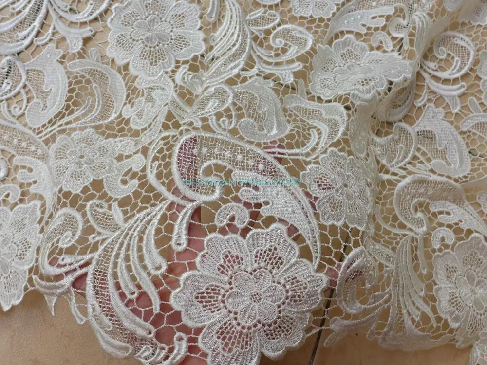5 yards/Piece 90cm Cream/Light ivory dress lace fabrics wholesale high