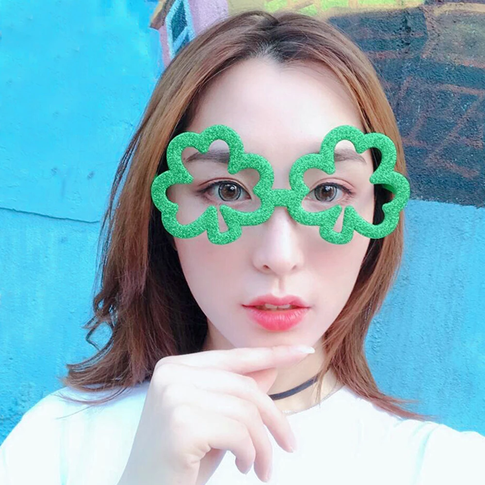 Men's Glasses Funny Shamrock Design Sunglasses Creative Holiday Cosplay Costume Glasses Accessory For Fast Shipping Apparel Accessories