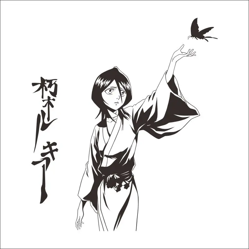 Аниме BLEACH etiqueta del coche Pegatina de dibujos animados Fans Kuchiki Rukia Tite Kubo vinilo decoracion decalaje|Наклейки на