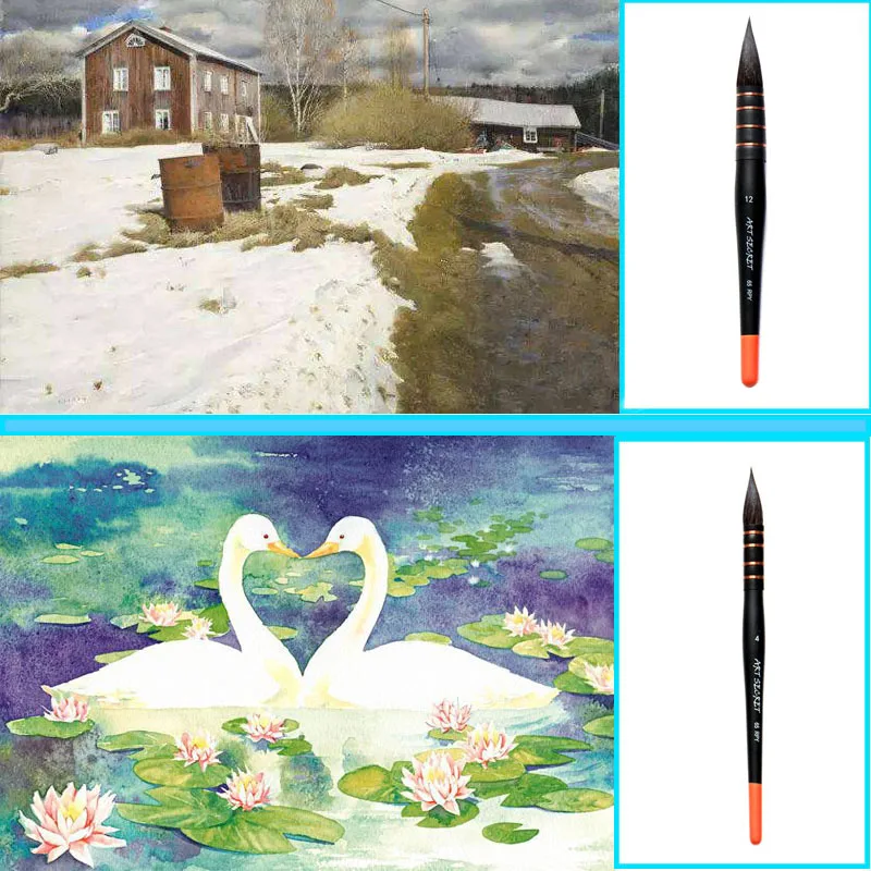Goedkoop 1 stuk Aquarel Borstel Pen Handgemaakte Eekhoorn Haar Schilderij Borstels Voor Kunstenaars Gouache Acryl Art Schilderij Stationery