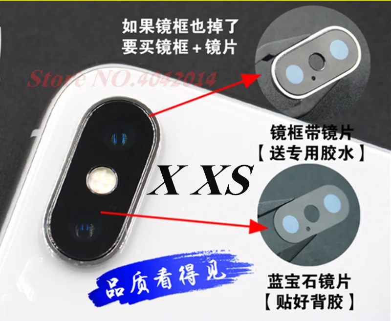 Оригинальная задняя Сапфировая камера, стеклянная крышка объектива для iPhone X XS, линзы для мобильных телефонов, чехол, запасная часть для ремонта
