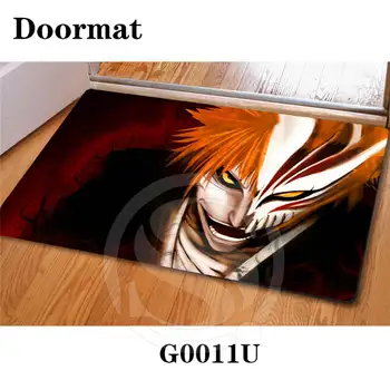 

Free Shipping Custom BLEACH ichigo DoorMat Art Pattern Printed Carpet Floor Hall Bedroom Cool Pad Fashion Rug SQ0626