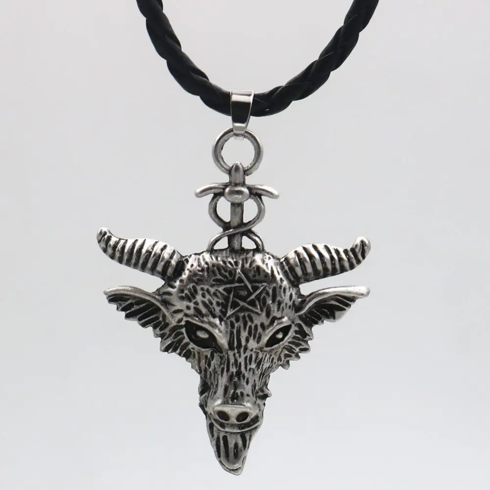 Sabbatic коза амулет ожерелье Baphomet с подвеской головой ОЗУ женское готической