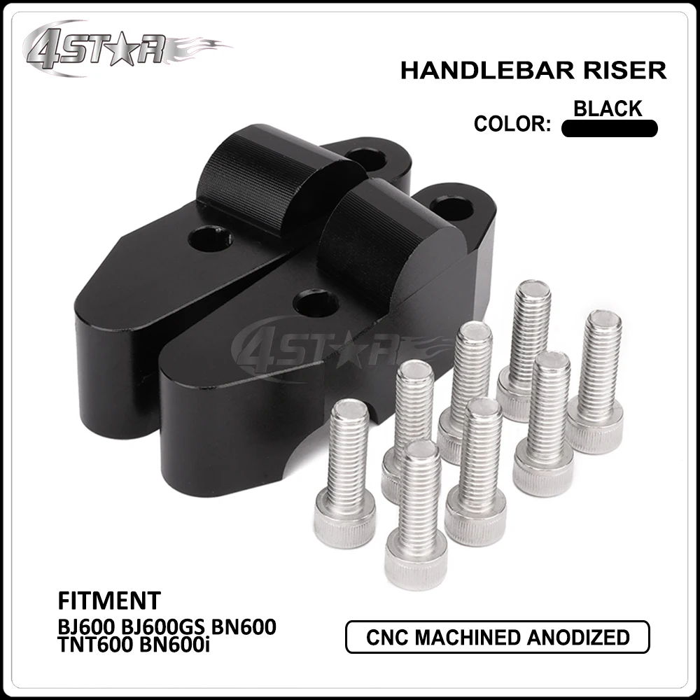 Мотоцикл черный CNC алюминиевый руль расширение Riser крепление подъемный зажим Чехол для Benelli BJ600 BJ600GS BN600 TNT600 BN600