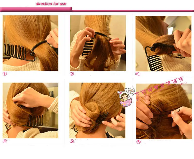 Women Diy Formal Hair Styling Updo Bun Comb Clip Tool Set French