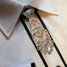 Новая Мода Бриллиантовый Элегантный джентльмен галстук жениха ожерелье свадебные галстуки галстук-бабочка Великолепные Подарки