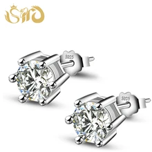 Элегантные серебряные серьги со светящимся кубическим цирконием для женщин без свинца и никеля
