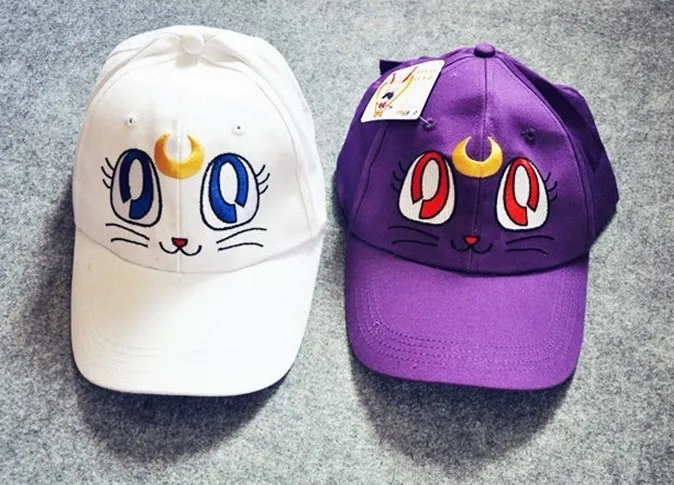 

Free shipping Anime Sailor moon Fashion Hat Harajuku Luna Cat Baseball Cap Hat Cosplay Costume Accessory Hat New 01