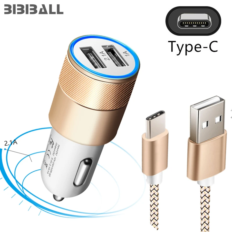 Автомобильное зарядное устройство USB Type C адаптер для Samsung S8 S9 A7 A8 2018 usb кабель