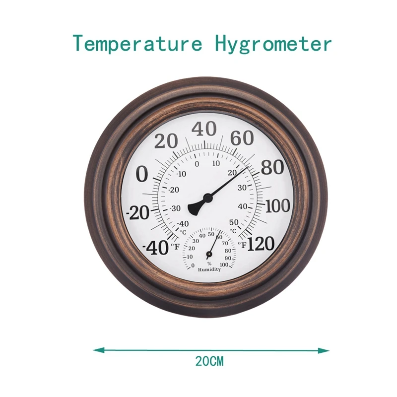 Большой размер Температура гигрометр домашняя внутренняя отделка настенный тип подвесной бронзовый цвет атмосферная Фаренгейт Цельсия