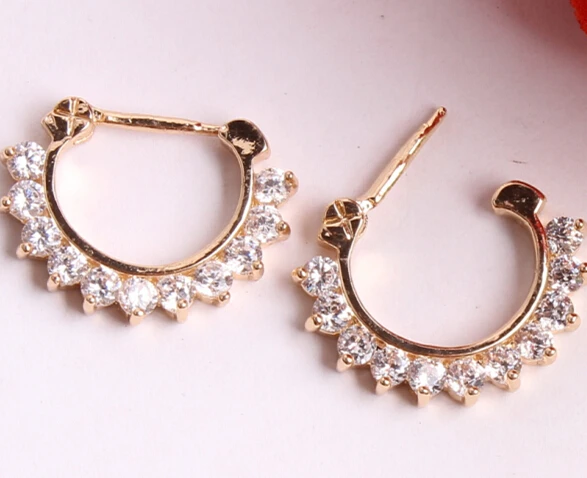 High Quality Zircon Crystal Fake Nose Ring fake septum