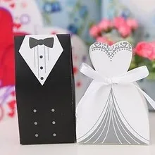 Новое поступление коробка для свадебных сувениров 2000 пар = 4000 шт/партия подарок жениха и невесты конфетная коробка с лентой