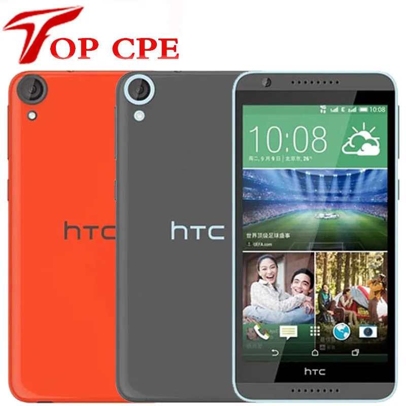 htc Desire 820 с одной sim-картой/мобильный телефон с двумя sim-картами, четыре ядра, 5,5 дюймов, Qualcomm, Android 4,4, 13 МП ram, 2 Гб rom, 16 ГБ, отремонтированный