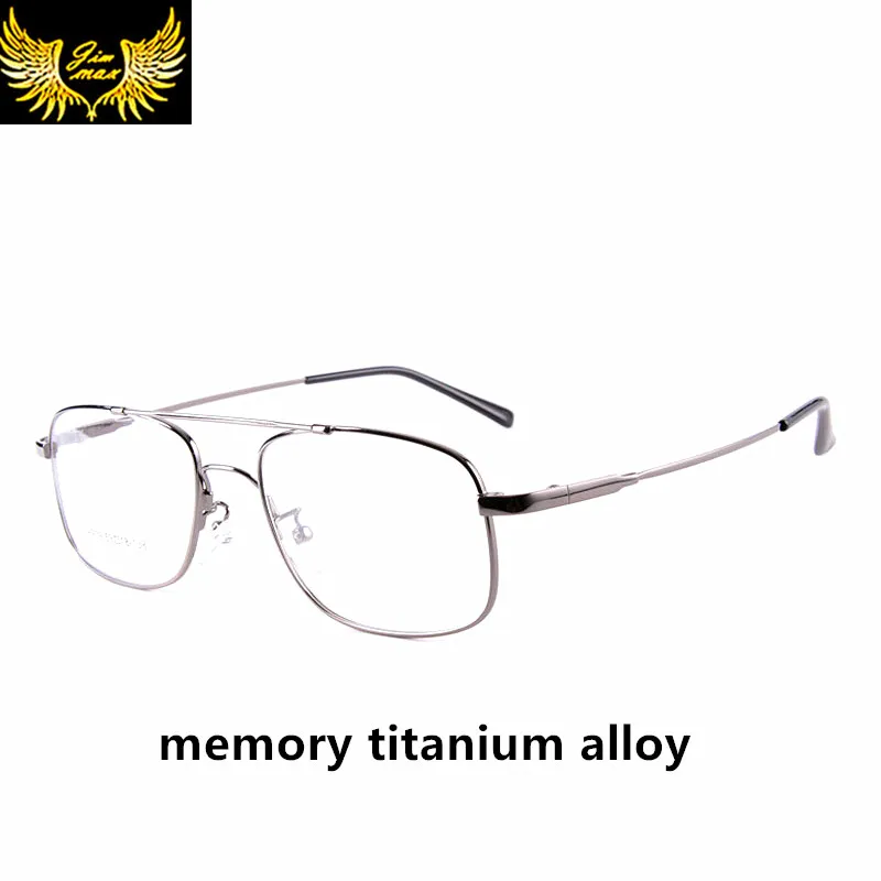 2016 для мужчин стиль памяти Титан сплав полный обод глаз очки Модные двойной мост глаз Классическая оправа для линз для