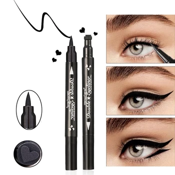 

Black Liquid Eyeliner Stamp Pencil Star Heart Marker Double-Head Delineador Waterproof Eyes Make up Cosmetic Eye Liner Pen