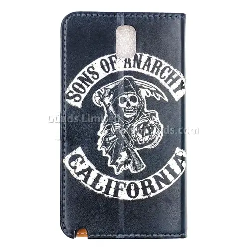 Skull Leather Flip Cover for Samsung Galaxy Note 4 N910