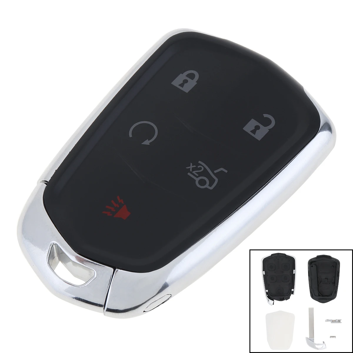 

Black 5 Buttons Keyless Entry Replacement Portable Key Remote Fob Shell Case for Cadillac ATS CT6 CTS SRX XT5 XTS